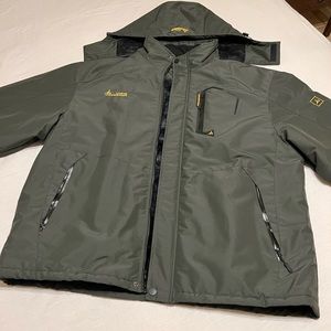 Warm rain jacket with hood